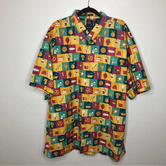 NWT REYN SPPONER X DISNEY Epcot Food Wine Festival 2022 Button Down Shirt 3XL - Picture 1 of 4